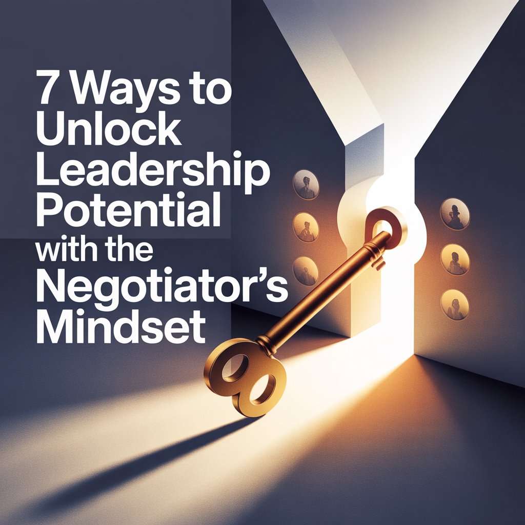 create banner image for 7 Ways to Unlock Leadership Potential with the Negotiator's Mindset
